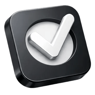 3D checkmark icon displayed on the Risequitor about page